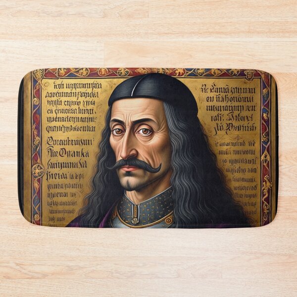 Item preview, Portrait of Vlad Tepes Dracula the Impaler of Walacchia vintage Romanian art designed and sold by Vintage Designs +.