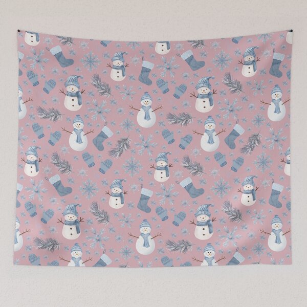 Item preview, Cozy Blue Winter on Crepe Pink designed and sold by KSimpson838.