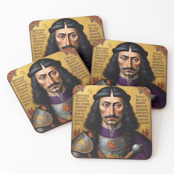 Item preview, Portrait of Vlad Tepes Dracula the Impaler of Walacchia vintage Romanian art designed and sold by Vintage Designs +.
