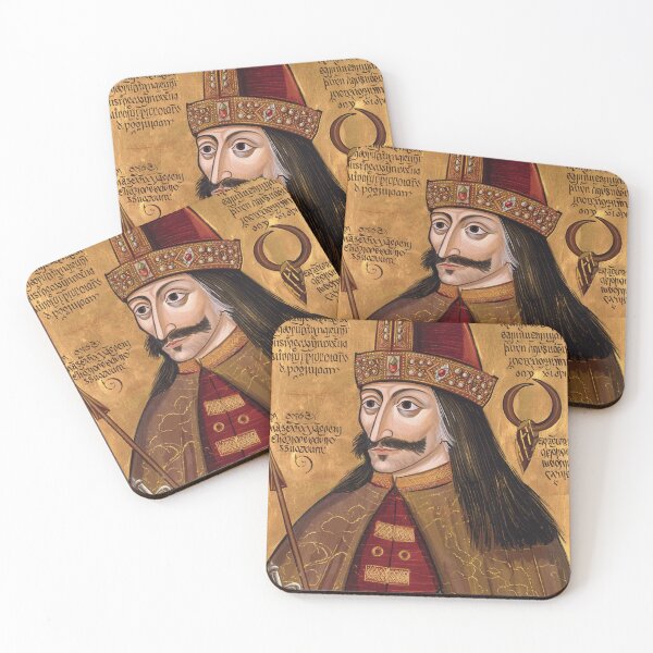 Item preview, Portrait of Vlad Tepes Dracula the Impaler of Walacchia vintage Romanian art designed and sold by Vintage Designs +.