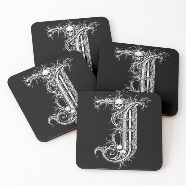Item preview, J, Ornate Skull Halloween Letters, Gothic Font, Halloween Alphabet Print, Spooky Letters for Hoodie & Merch designed and sold by TheGaliyaStudio.