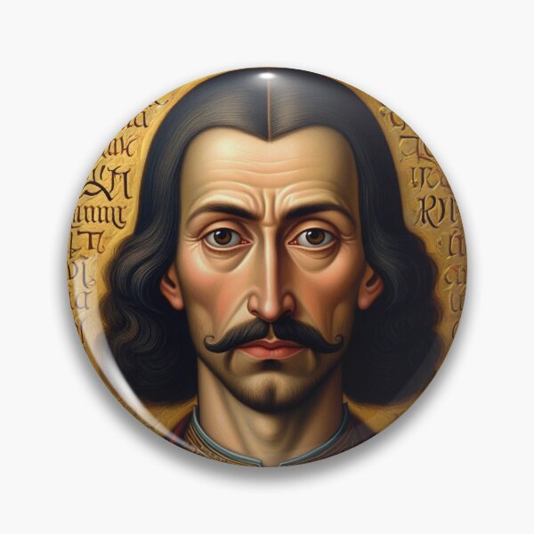 Item preview, Portrait of Vlad Tepes Dracula the Impaler of Walacchia vintage Romanian art designed and sold by Vintage Designs +.