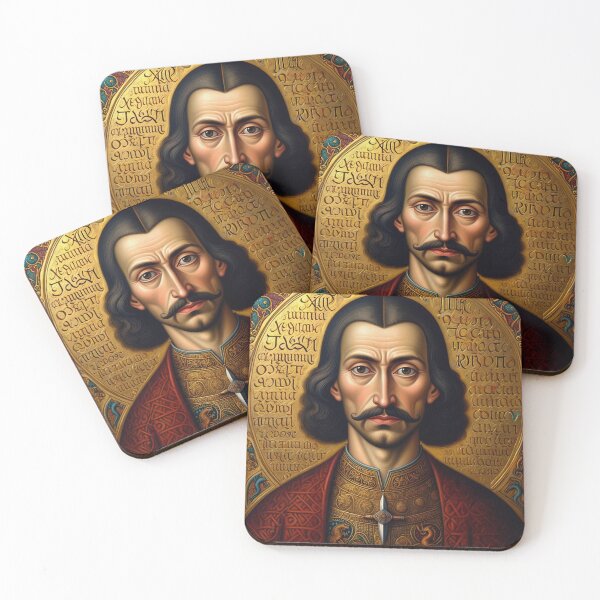 Item preview, Portrait of Vlad Tepes Dracula the Impaler of Walacchia vintage Romanian art designed and sold by Vintage Designs +.