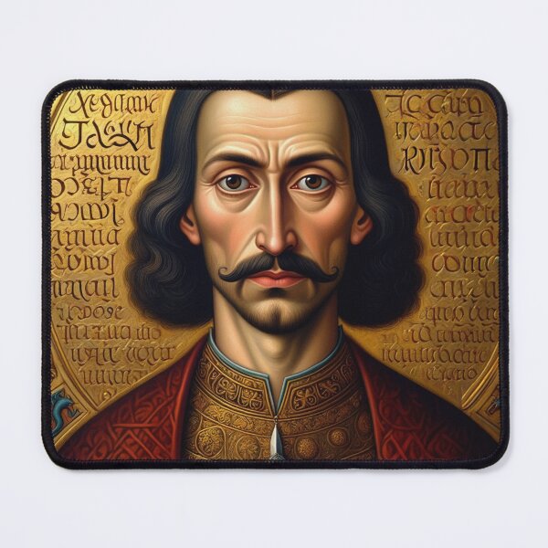 Item preview, Portrait of Vlad Tepes Dracula the Impaler of Walacchia vintage Romanian art designed and sold by Vintage Designs +.