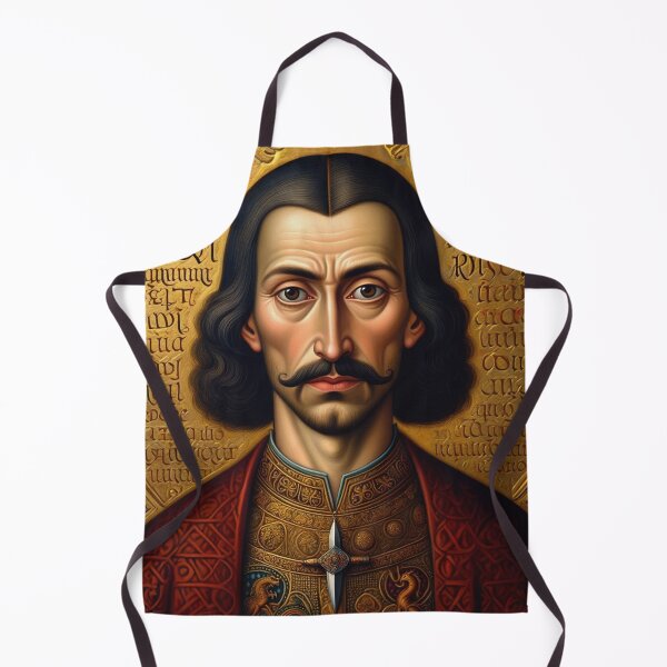 Item preview, Portrait of Vlad Tepes Dracula the Impaler of Walacchia vintage Romanian art designed and sold by Vintage Designs +.