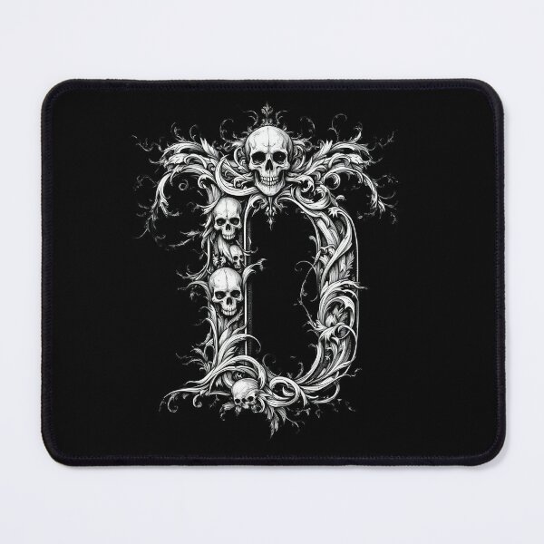 Item preview, D, Ornate Skull Halloween Letters, Gothic Font, Halloween Alphabet Print, Spooky Letters for Hoodie & Merch designed and sold by TheGaliyaStudio.