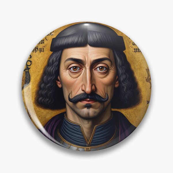 Item preview, Portrait of Vlad Tepes Dracula the Impaler of Walacchia vintage Romanian art designed and sold by Vintage Designs +.