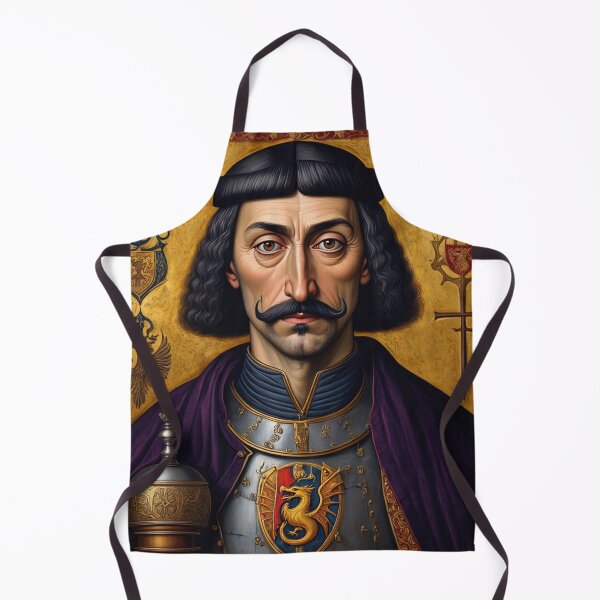 Item preview, Portrait of Vlad Tepes Dracula the Impaler of Walacchia vintage Romanian art designed and sold by Vintage Designs +.