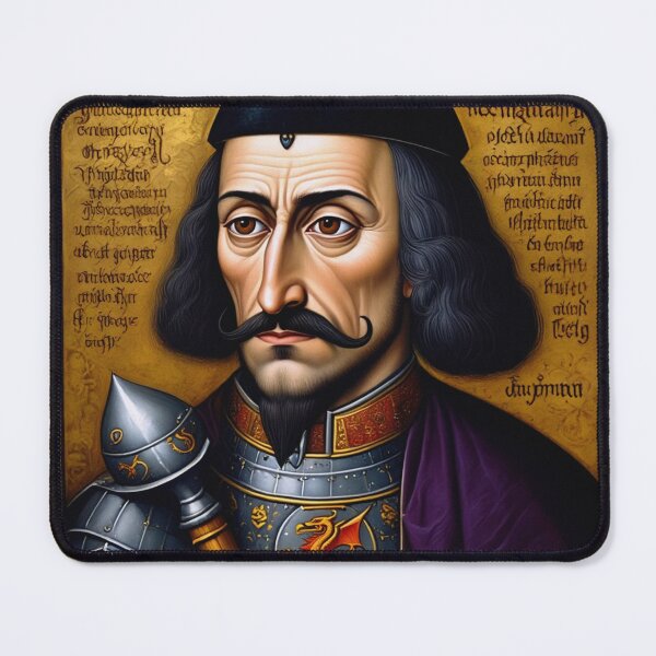 Item preview, Portrait of Vlad Tepes Dracula the Impaler of Walacchia vintage Romanian art designed and sold by Vintage Designs +.