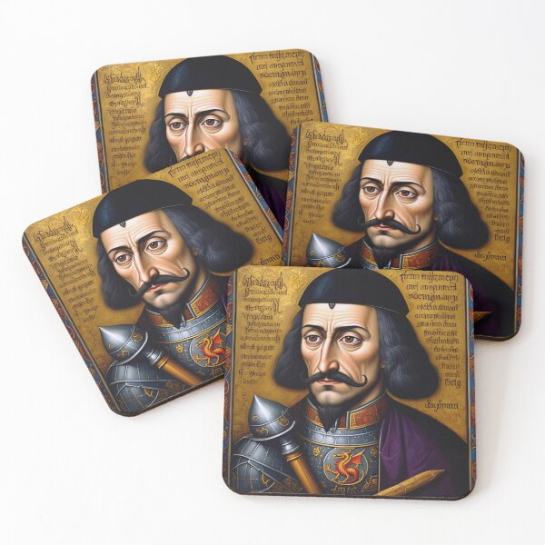 Item preview,  Portrait of Vlad Tepes Dracula the Impaler of Walacchia vintage Romanian art designed and sold by Vintage Designs +.