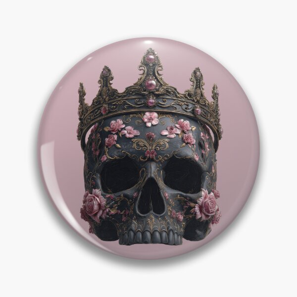 Item preview, Gothic Skull with Crown and Roses – Dark Fantasy Art designed and sold by FlatFashionista.