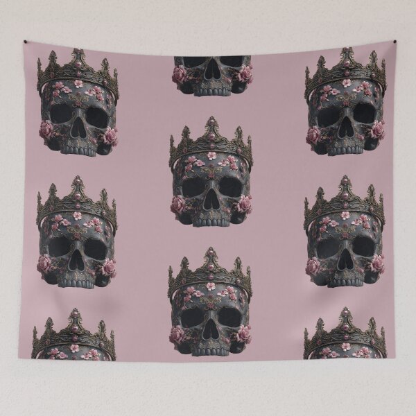 Item preview, Gothic Skull with Crown and Roses – Dark Fantasy Art designed and sold by FlatFashionista.