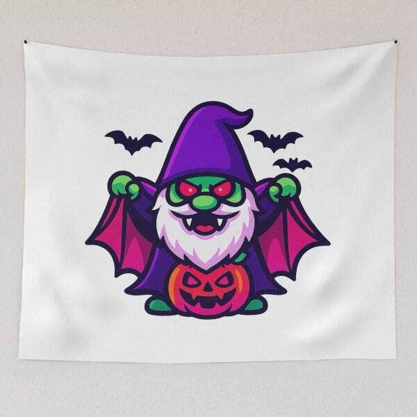 Item preview, Dramatic Vampire Gnome T-Shirt – Sharp Fangs & Glowing Red Eyes designed and sold by PrintCreations9.