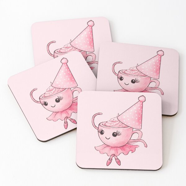 Item preview, Watercolor Ballerina Cappuccina with Party Hat – Cute Pink Birthday Gift designed and sold by EmeraldeaArt.
