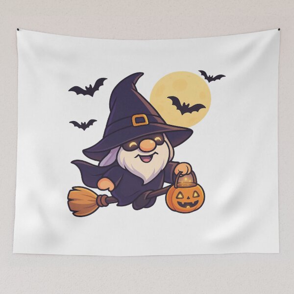 Item preview, Flying Witch Gnome T-Shirt – Broomstick, Full Moon & Magical Sparkles designed and sold by PrintCreations9.