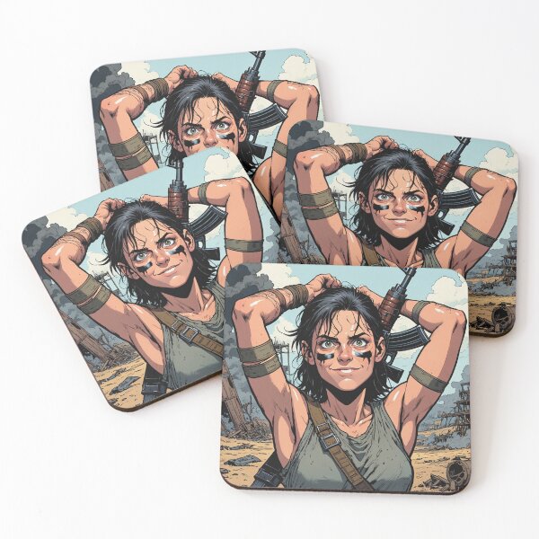 Item preview,  Post Apocalyptic warrior woman resting after battle designed and sold by Vintage Designs +.