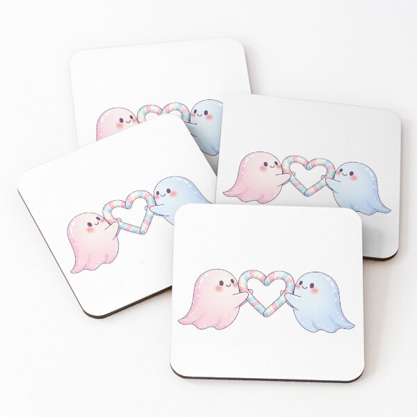 Item preview, Cute Kawaii Pastel Ghosts in Love designed and sold by istoriadesign.