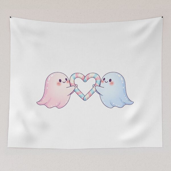 Item preview, Cute Kawaii Pastel Ghosts in Love designed and sold by istoriadesign.