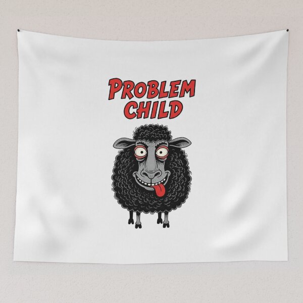 Item preview, Black Sheep, Problem Child, Middle Child, funnyfits70, Humor, Funny, retro, vintages, funny quotes, animal humor, designed and sold by FunnyFits70.