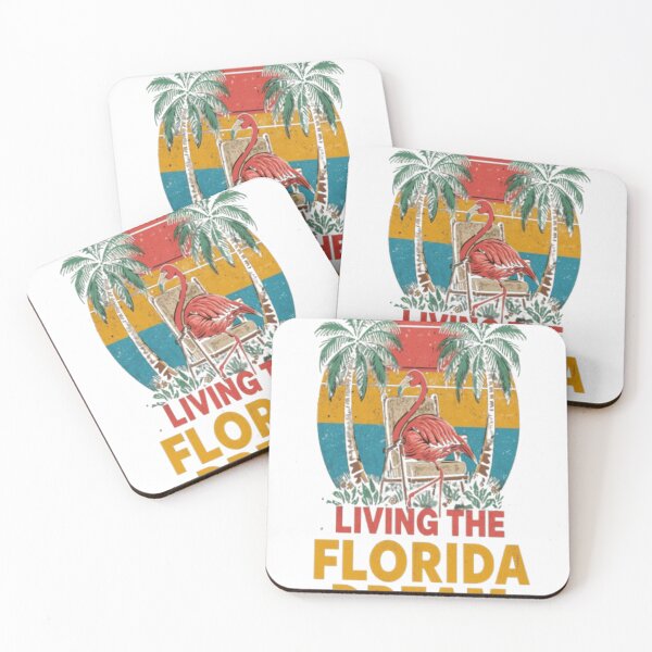 Item preview, Living the Florida Dream Flamingo Retro T-Shirt designed and sold by OhSoCute,Lily.