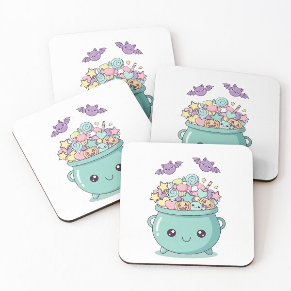 Item preview, Cute Kawaii Cauldron of Halloween Candy designed and sold by istoriadesign.