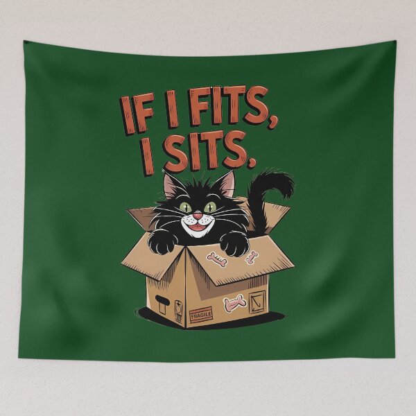 Item preview, Cat in the Box, "If I Fits, I Sits" designed and sold by HilalaC.