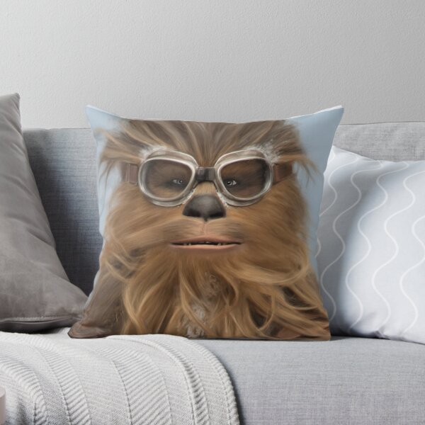 Goggled Wookie Throw Pillow