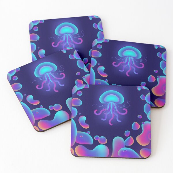 Item preview, Beautiful jellyfish with gradient bubbles of different shape designed and sold by LerialArt.