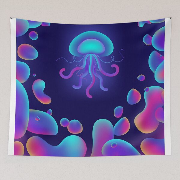 Item preview, Beautiful jellyfish with gradient bubbles of different shape designed and sold by LerialArt.