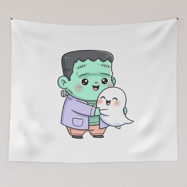 Item preview, Cute Kawaii Frankenstein and Ghost Best Friends designed and sold by istoriadesign.