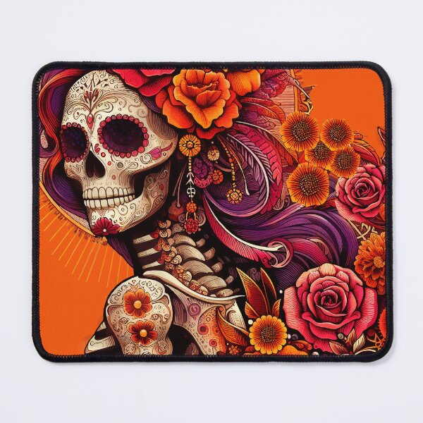 Item preview, Catrina Skull - Vibrant Day of the Dead Art designed and sold by Ojo de Lilith.