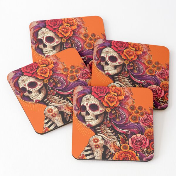 Item preview, Catrina Skull - Vibrant Day of the Dead Art designed and sold by  Ojo de Lilith.