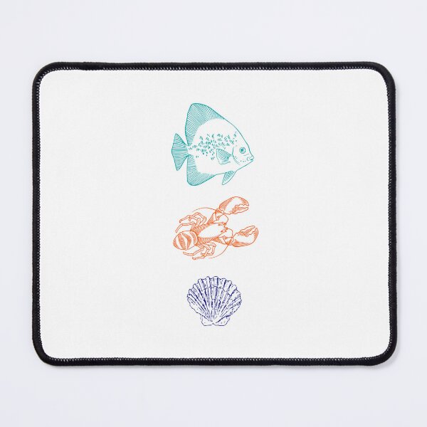 Item preview, Minimalist fish, lobster, and clam drawing on the seabed designed and sold by Renartdesign.