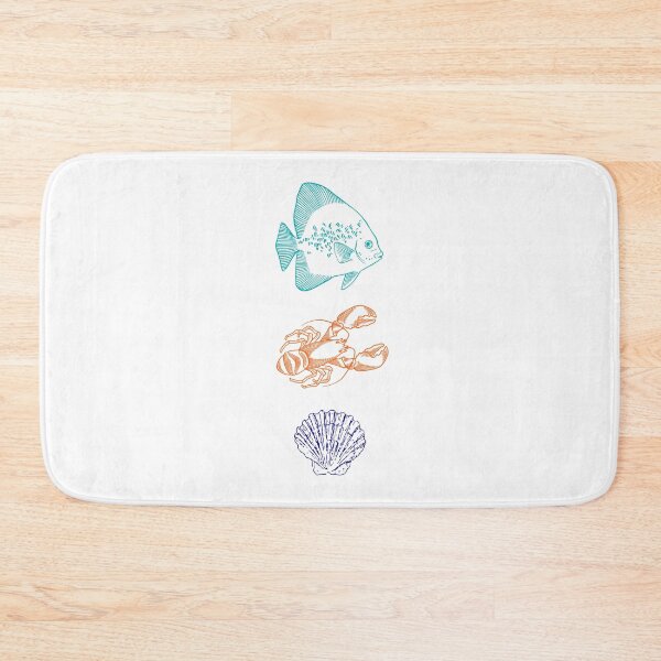 Item preview, Minimalist fish, lobster, and clam drawing on the seabed designed and sold by Renartdesign.