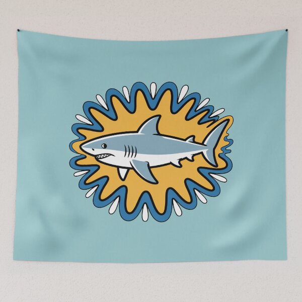 Item preview, Cool Shark in Ocean Waves Pop Art designed and sold by NewAspect.