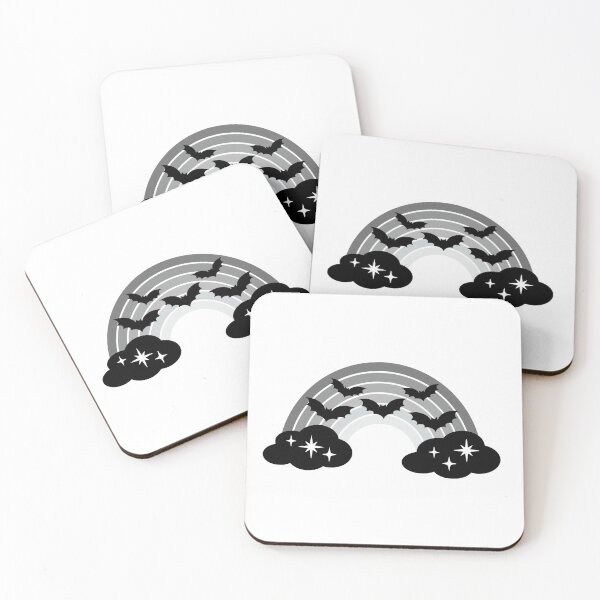 Item preview, Monochrome Halloween Rainbow with bats designed and sold by GlitterArtySVG.