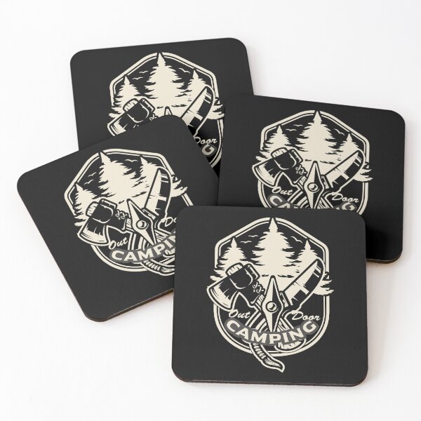 Item preview, Outdoor Camping Tools Badge – Axe & Knife Adventure Design designed and sold by DIRTYSKETCHH.