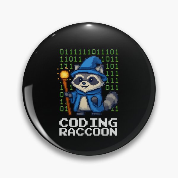 Item preview, Coding Raccoon Wizard Pixel Fantasy Coder designed and sold by vaxiek.