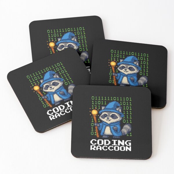 Item preview, Coding Raccoon Wizard Pixel Fantasy Coder designed and sold by vaxiek.
