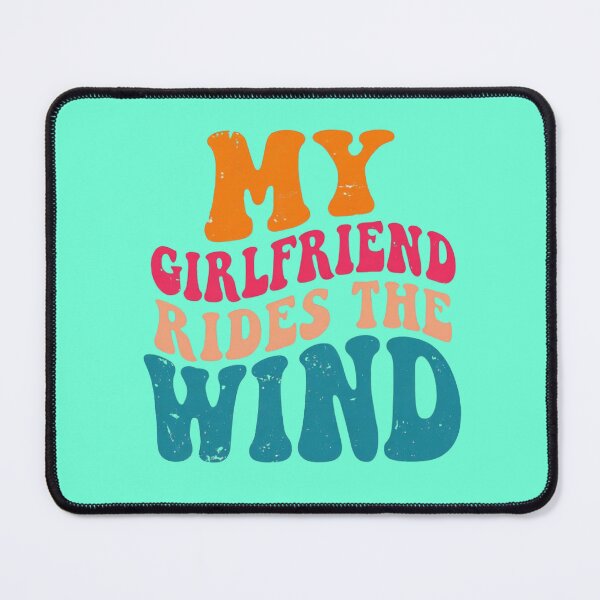 Item preview, My Girlfriend Rides the Wind – Retro Vintage Typography Kitesurfing T-Shirt Design designed and sold by DscapeDesigns.