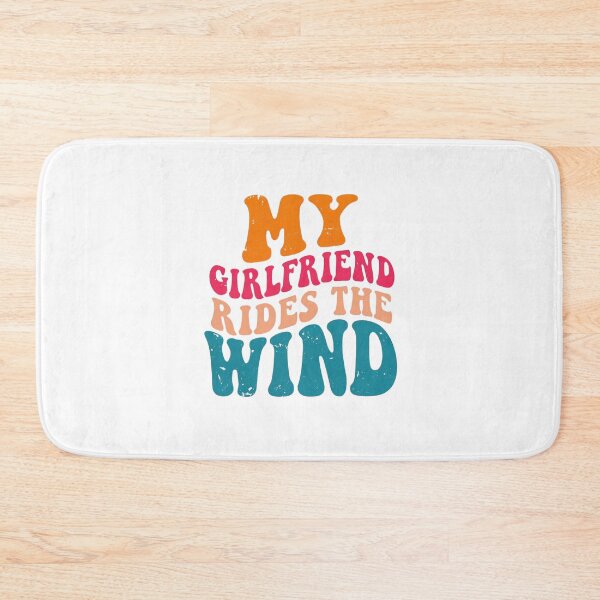 Item preview, My Girlfriend Rides the Wind – Retro Vintage Typography Kitesurfing T-Shirt Design designed and sold by DscapeDesigns.
