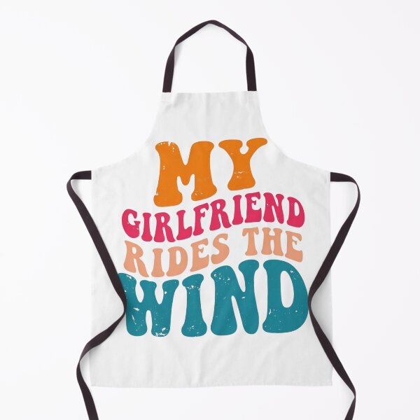 Item preview, My Girlfriend Rides the Wind – Retro Vintage Typography Kitesurfing T-Shirt Design designed and sold by DscapeDesigns.