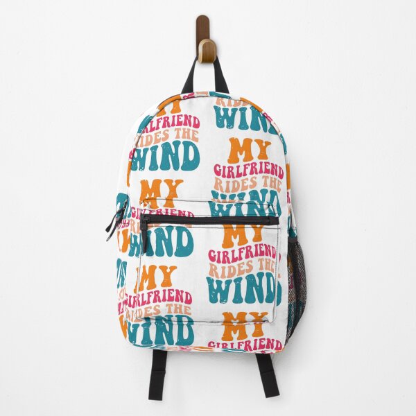Item preview, My Girlfriend Rides the Wind – Retro Vintage Typography Kitesurfing T-Shirt Design designed and sold by DscapeDesigns.