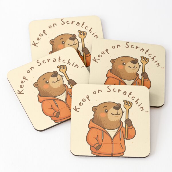 Item preview, Keep on Scratchin’ – Cute Groundhog Hoodie Design designed and sold by rowhome-co.