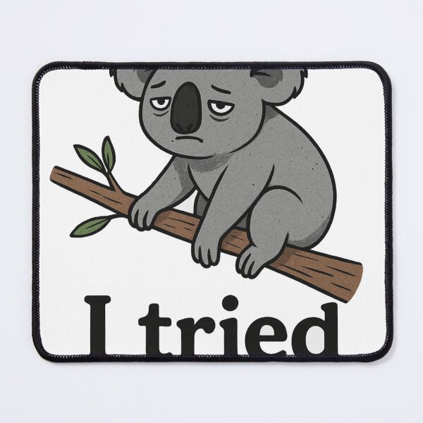 Item preview, Tired Koala on a Branch – "I tried." designed and sold by HopaHope.
