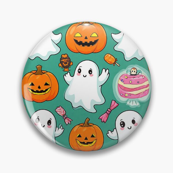 Item preview, Cute Halloween Ghosts with Pumpkins and Candy – Sweet Spooky Design designed and sold by AmetistLight.