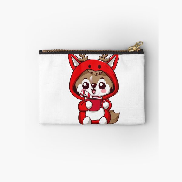 Item preview, Chibi Wolf Reindeer Onesie – Kawaii Cute Christmas Wolf with Hot Cocoa Funny Holiday Art designed and sold by ColorSplash123.