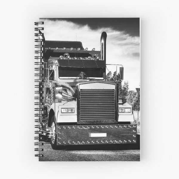 Item preview, Classic American Semi Truck on Road Black and White designed and sold by Taina Sohlman.