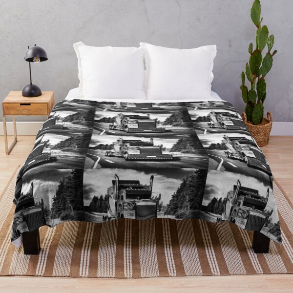 Item preview, Classic American Semi Truck on Road Black and White designed and sold by Taina Sohlman.