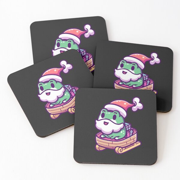 Item preview, Chibi Frog Santa Beard – Kawaii Cute Frog Riding Sleigh with Gifts Funny Christmas Art designed and sold by ColorSplash123.